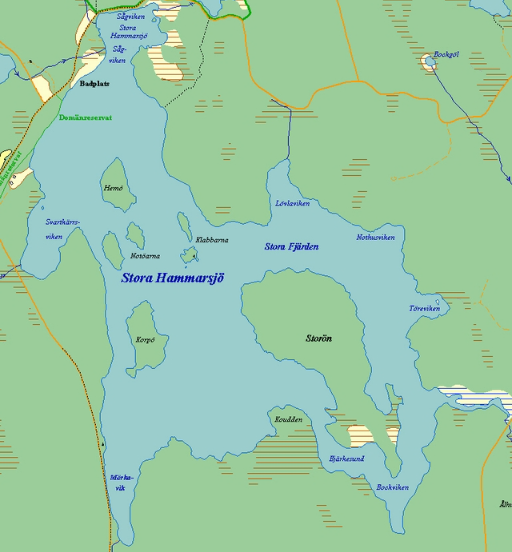 Karta Stora Hammarsjön