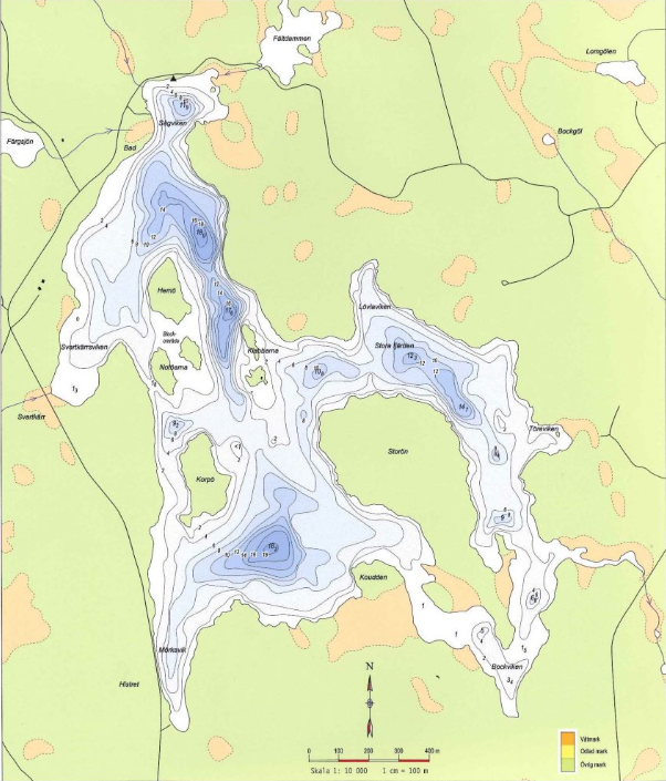 Djupkarta Stora Hammarsjön