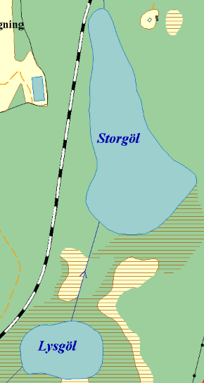 Karta Storgöl och Lysgöl